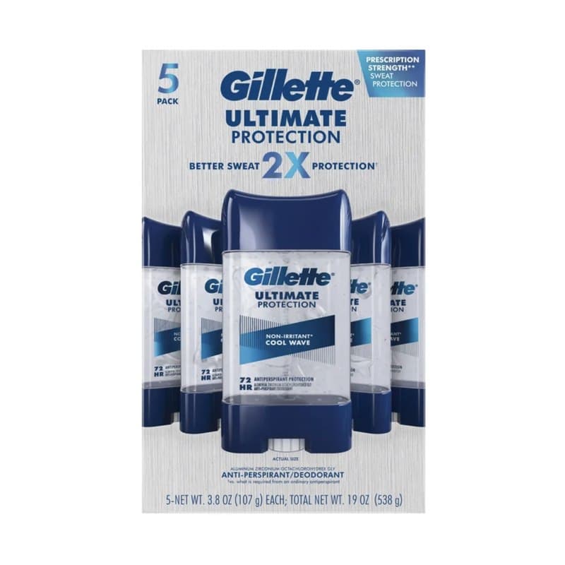 Gillette Ultimate Protection 6-in-1 Antiperspirant, 3.8 oz, 5-pack
