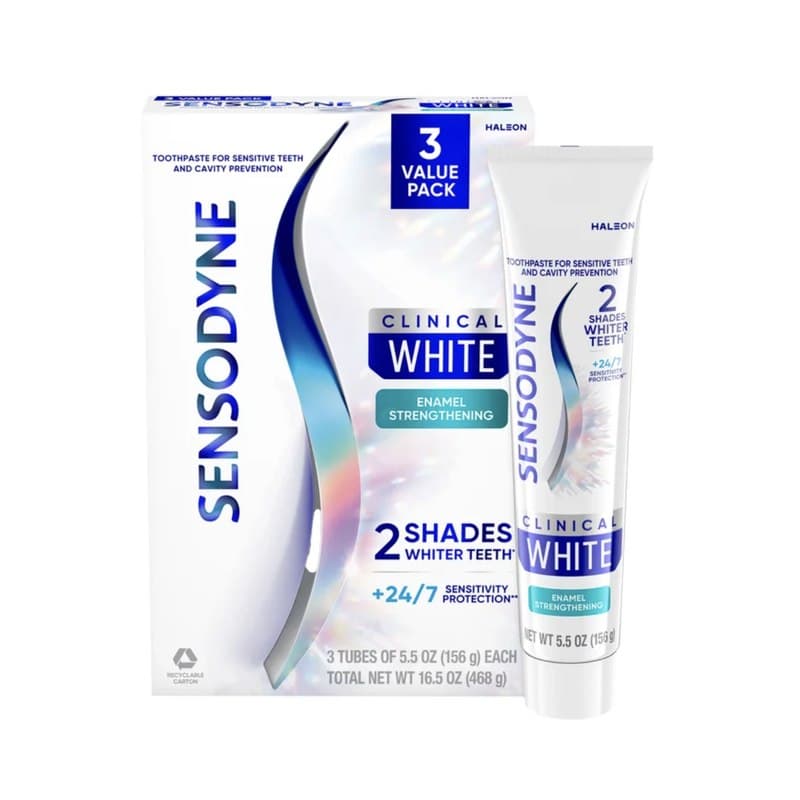 SENSODYNE Clinical White Toothpaste, 5.5 oz, 3-pack